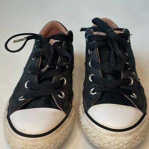 Converse Girl's Madison OX Black/Pink/White Sneakers Size 1
